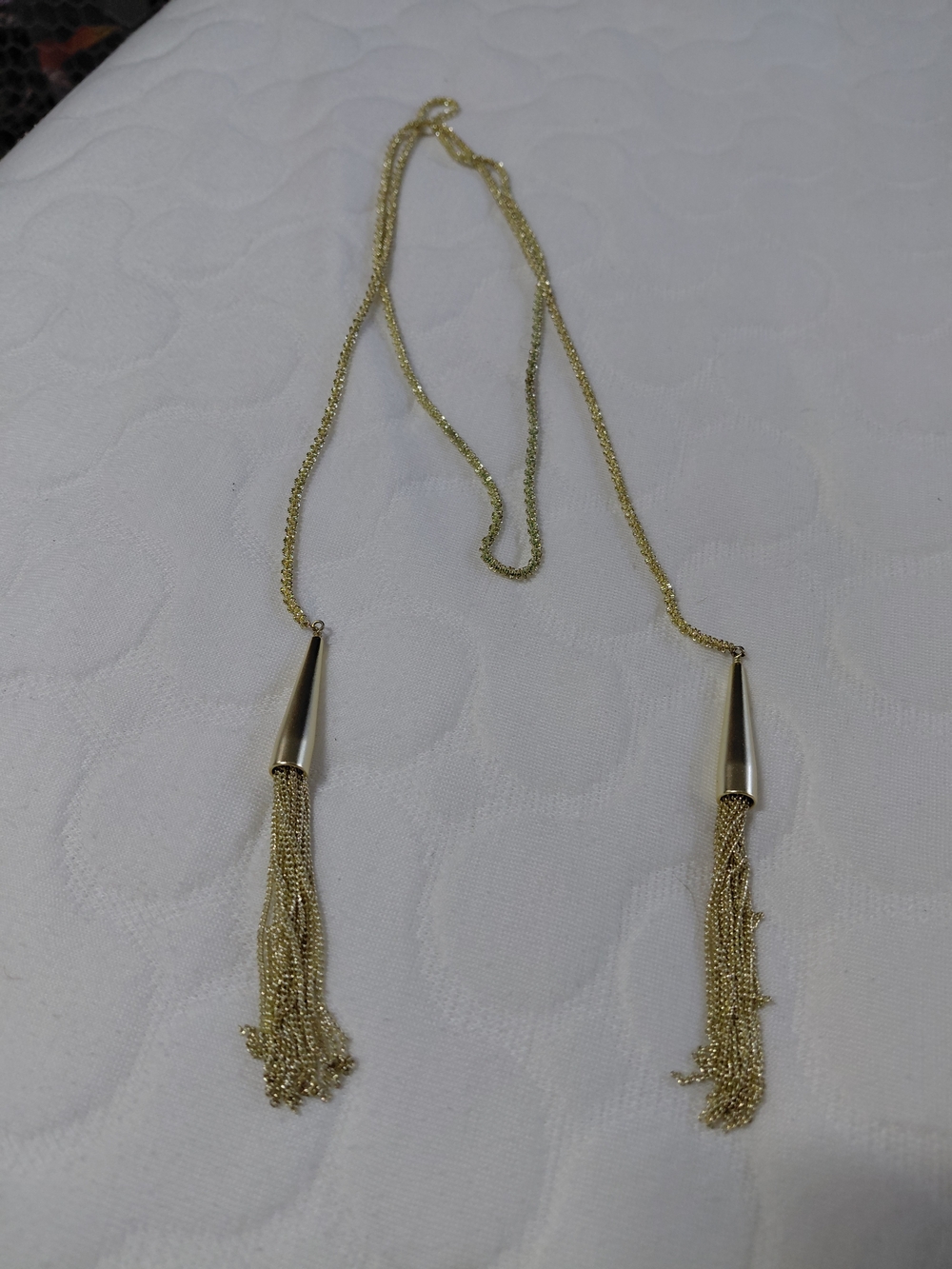Kendra Scott KS Phara Tassel Convertible Necklace Lariat Rope Matte Gold Tone